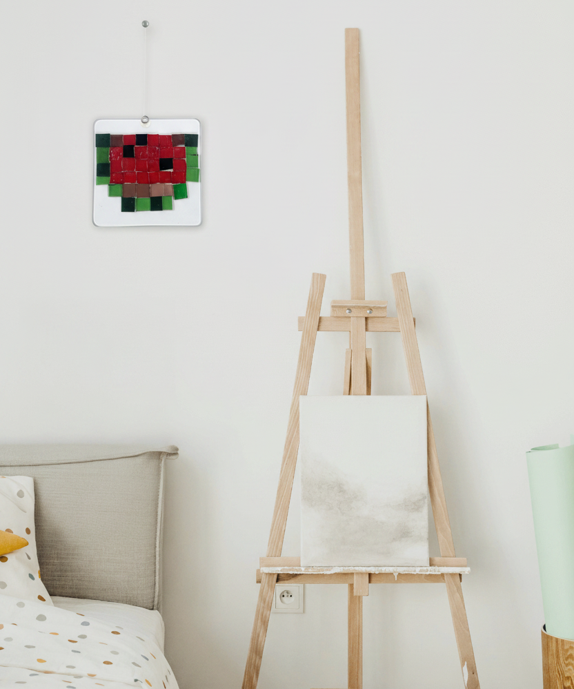 Chambre avec mosaïque melon